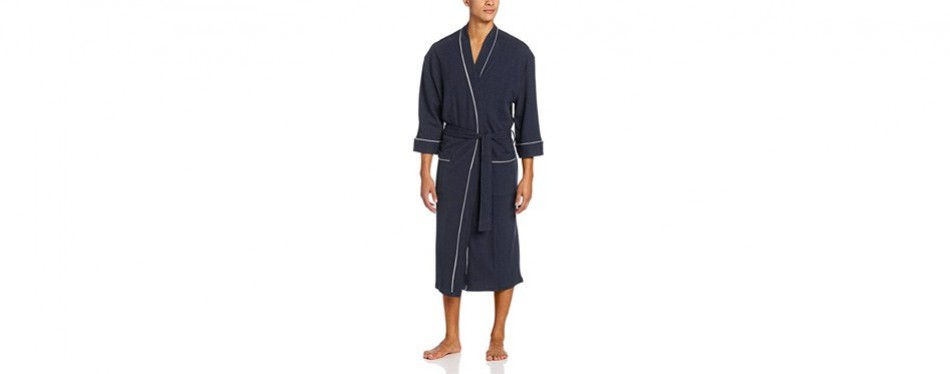 majestic international waffle-knit kimono spa robe