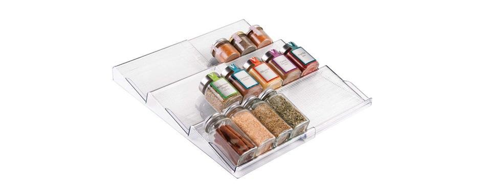 mdesign adjustable plastic spice rack