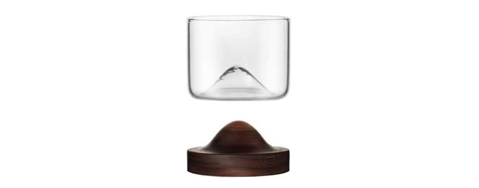 modernlife whiskey glasses cup with wooden base