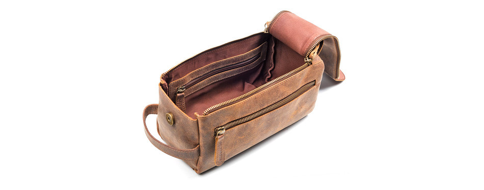 moonster leather toiletry bag for men & women