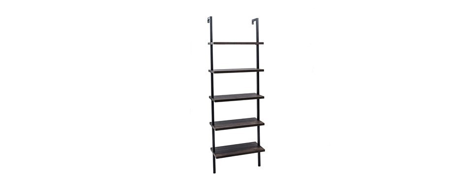 nathan james theo 5-shelf wood ladder bookcase