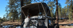 offgrid voyager jeep truck suv camping rooftop tent with ladder
