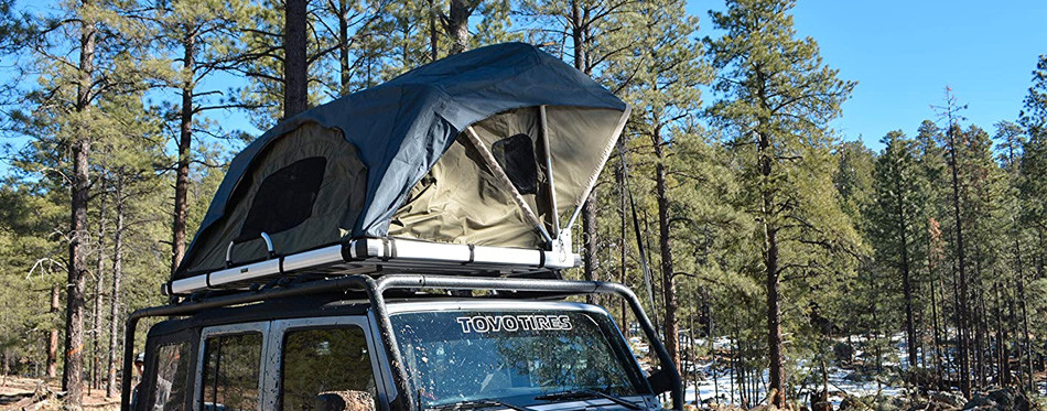 offgrid voyager jeep truck suv camping rooftop tent with ladder