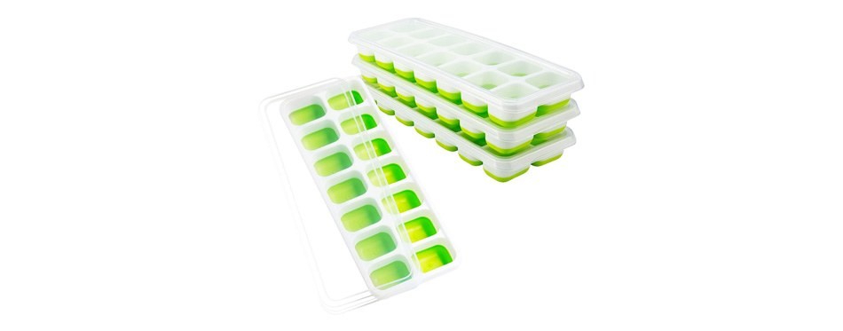 omorc ice cube trays 4 pack, easy-release silicone and flexible 14-ice trays