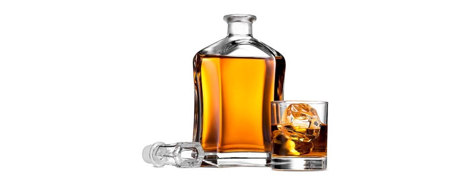 paksh capitol glass decanter with airtight geometric stopper