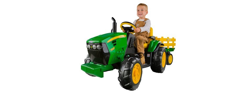 peg perego john deere ground force tractor with trailer