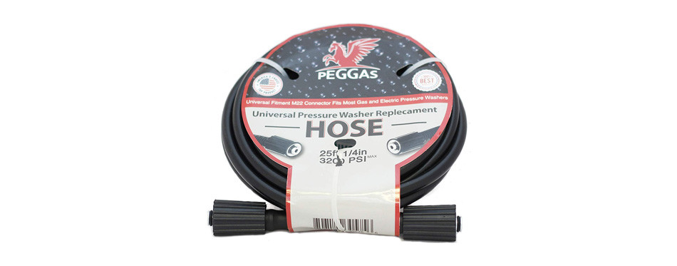peggas 3200 psi 25ft x 1/4 inch pressure washer hose