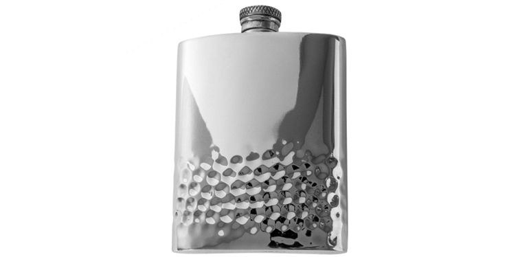 Hammer Finished Pewter Flask