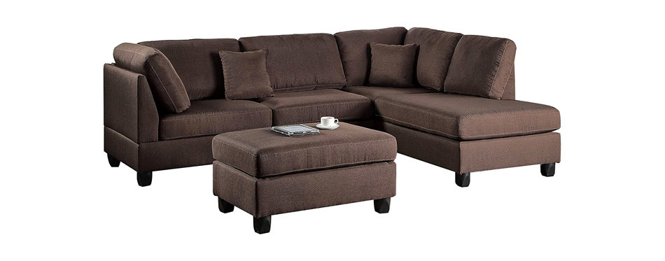 poundex pdex upholstered sectional