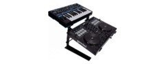rockville adjustable dual shelf dj laptop stand