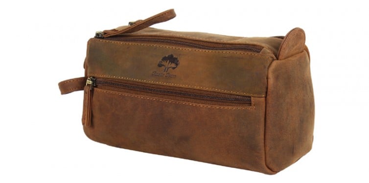 RusticTown Leather Toiletry Bag