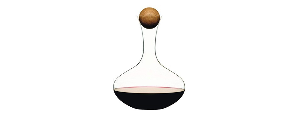sagaform wine carafe with oak stopper