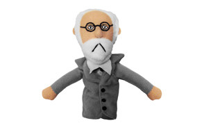 sigmund freud finger puppet and refrigerator magnet