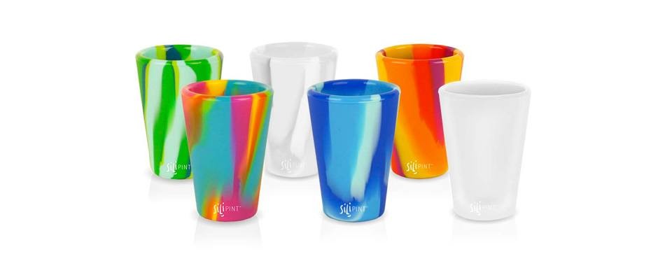 silipint silicone (tie-dye variety) 1.5 oz shot glasses