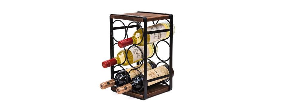 soduku rustic wood countertop wine rack