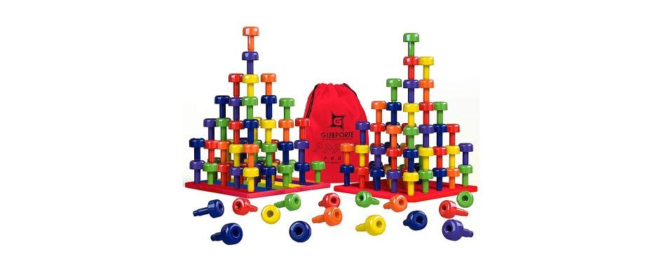 stacking peg board toy set