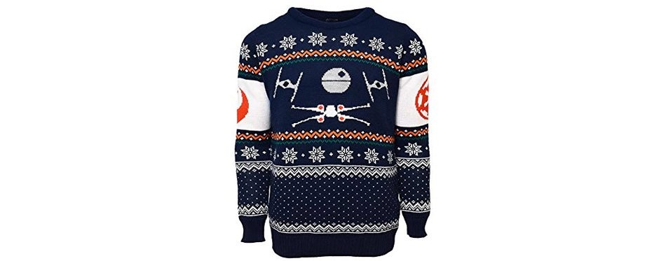 star wars official x-wing vs. tie fighter christmas jumper