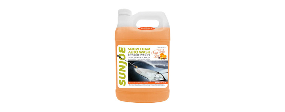 sun joe premium snow foam orange-vanilla scent car wash soap & cleaner