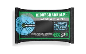 surviveware biodegradable wet wipes large pack