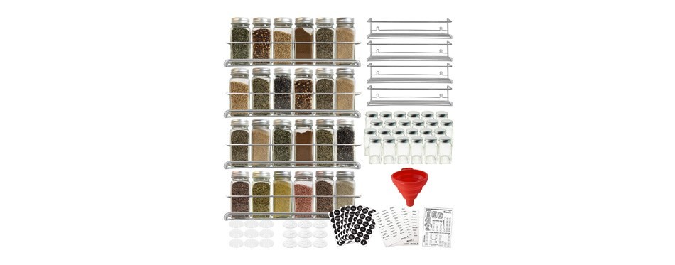 talented kitchen spice rack with 24 jars