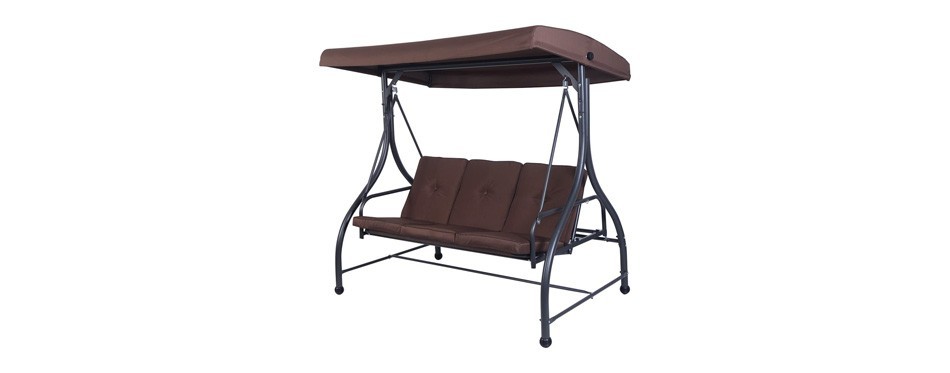 tangkula converting outdoor patio swing with canopy