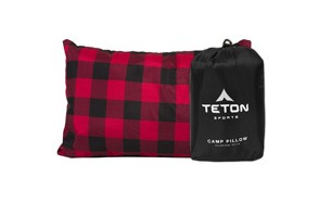 teton sports camping pillow in plaid