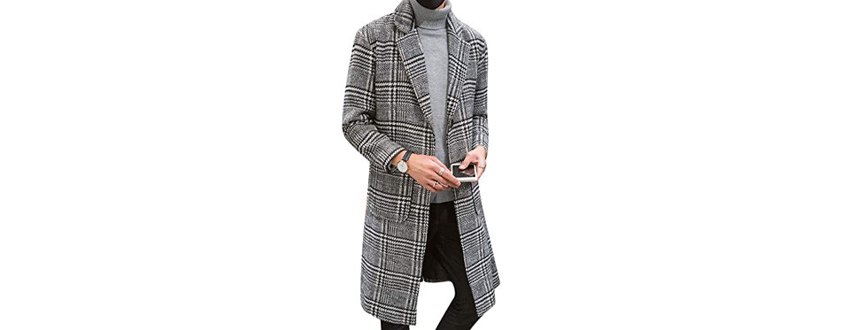 uaneo single breasted plaid men