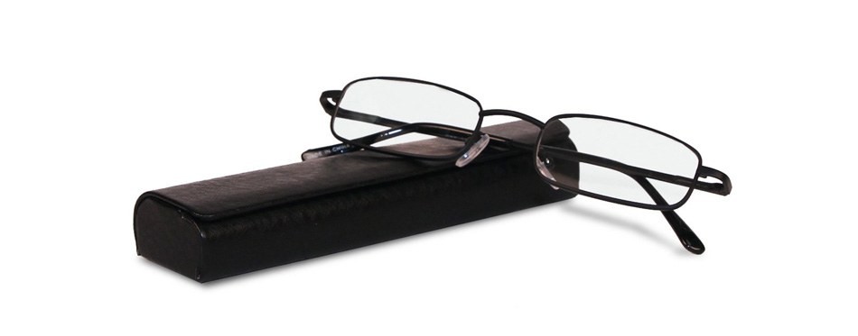 urban boundaries classic spring hinged reading glasses with leather case
