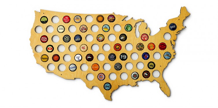usa beer cap map