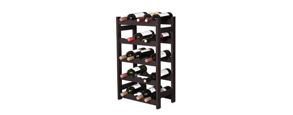 vasagle wood 20 wine display rack