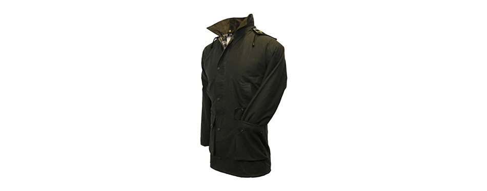 walker & hawkes waxed canvas jacket for men