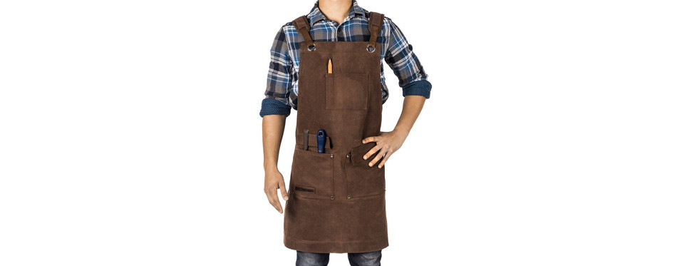 waxed canvas heavy duty shop apron