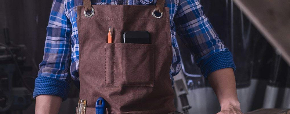 waxed canvas heavy duty shop apron