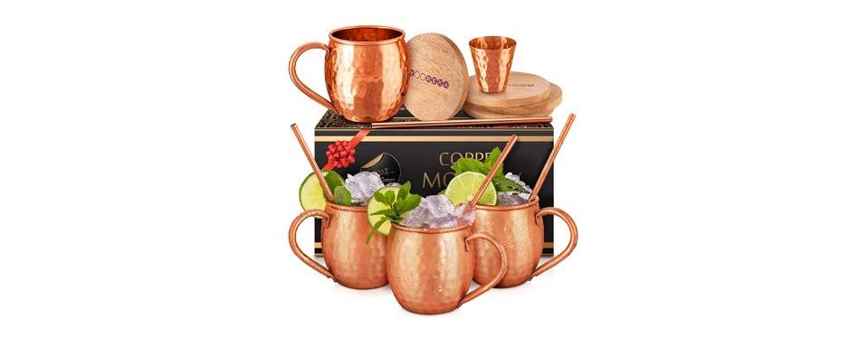 yooreka solid genuine copper mugs