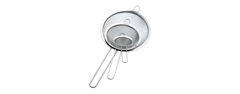 zesproka zp129 set of 3 stainless steel fine mesh strainers for kitchen