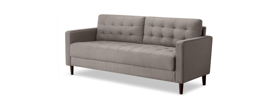 zinus benton mid-century upholstered sofa