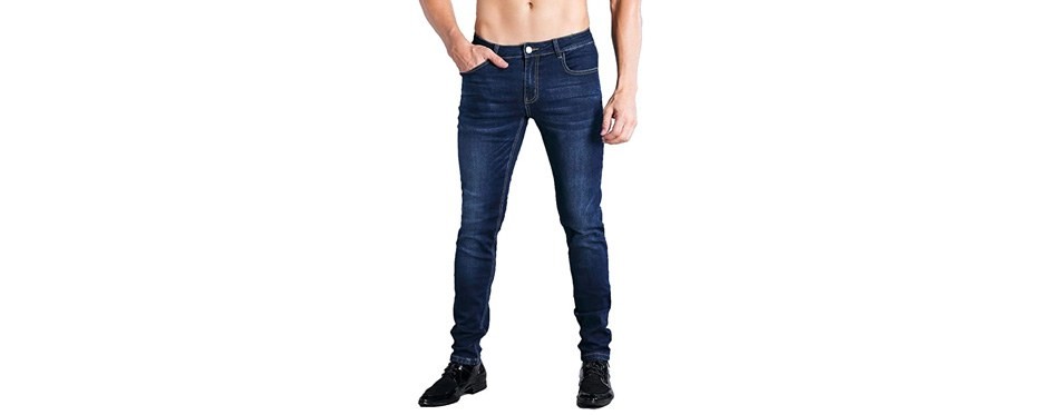zlz slim fit stretch denim jeans for men