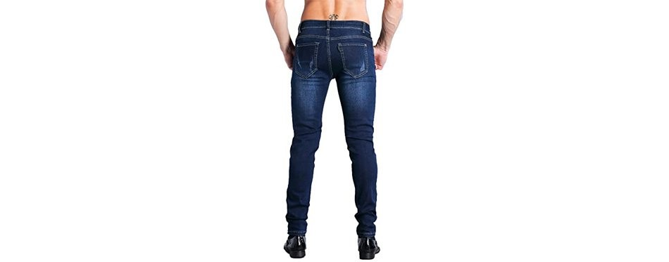 zlz slim fit stretch denim jeans for men